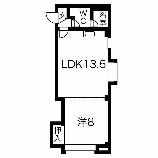 第一クインハイツ(1LDK/2階)の間取り写真