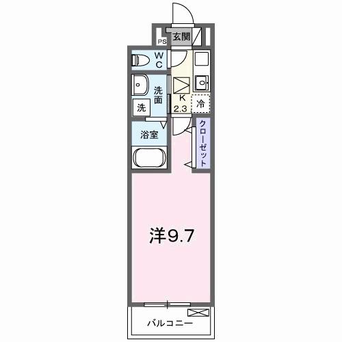ルポ舞子弐番館(1K/1階)の間取り写真