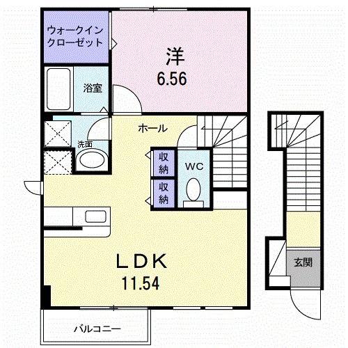 プロスパー六番館(1LDK/2階)の間取り写真