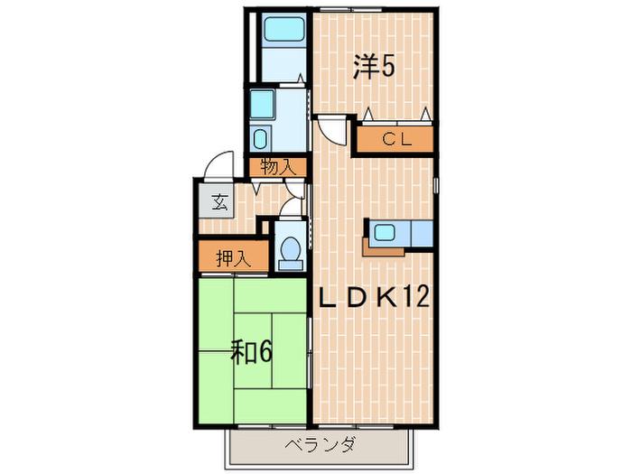 アルモニーN(2LDK/2階)の間取り写真