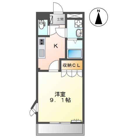 エスペランスイシカワ(1K/2階)の間取り写真