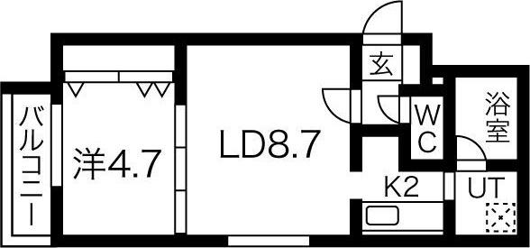 SERAM円山ウエスト(1LDK/4階)の間取り写真