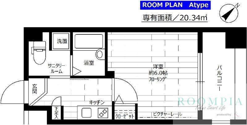 ステージファースト上池台(1K/8階)の間取り写真