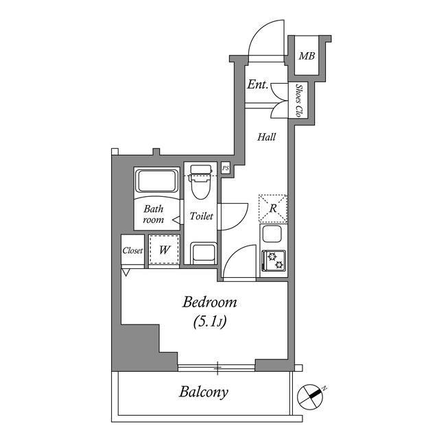 GENOVIAお花茶屋SKYGARDEN(1K/5階)の間取り写真