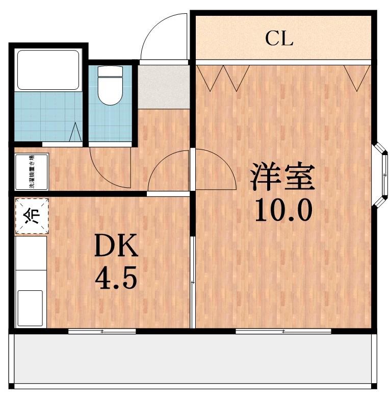マンション紀乃国(1DK/2階)の間取り写真