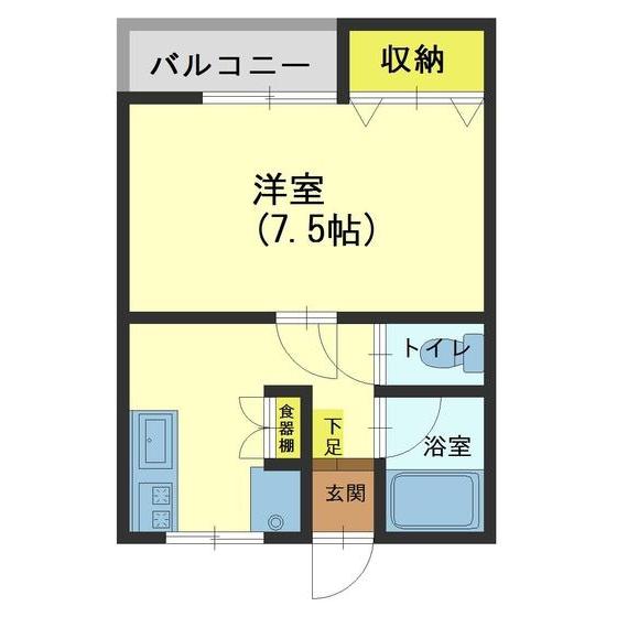 パル荒川(1K/2階)の間取り写真