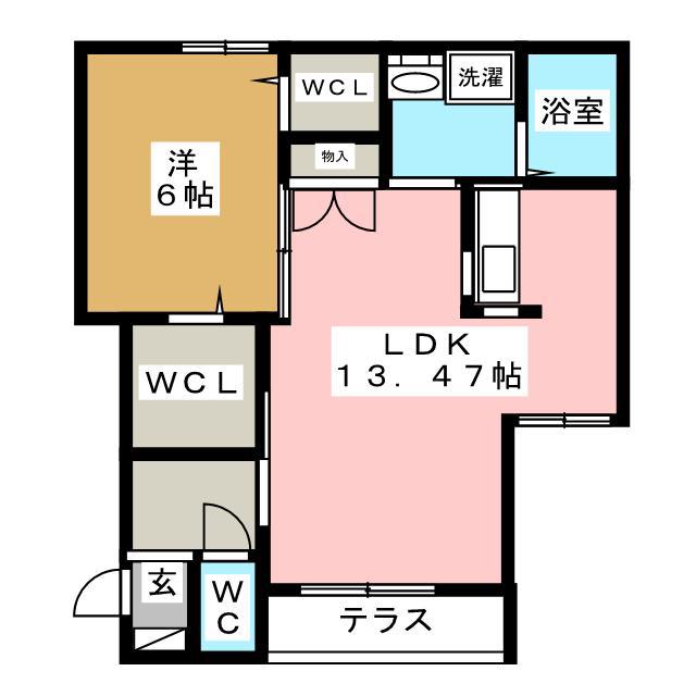 STELLA(1LDK/1階)の間取り写真