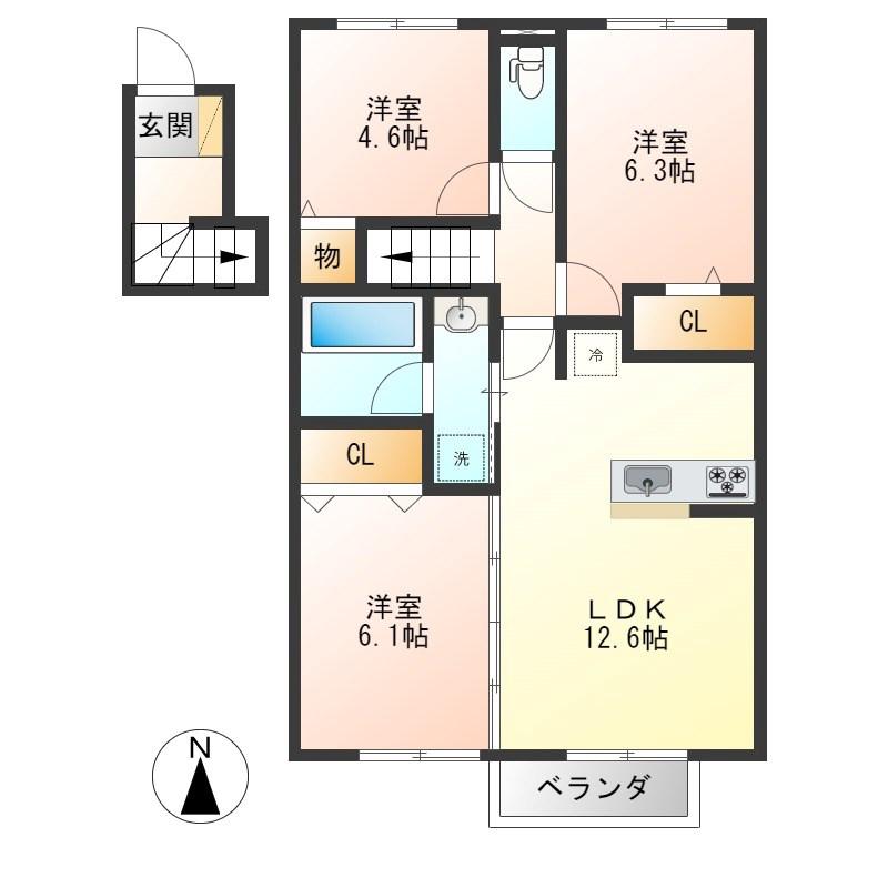 EUPHORIA(3LDK/2階)の間取り写真