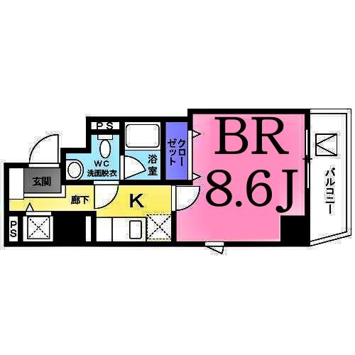 A・I鶴見市場(1K/2階)の間取り写真