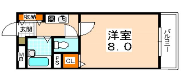 宿院ピア2(1K/4階)の間取り写真