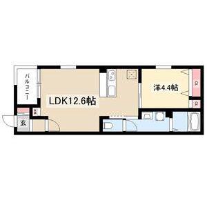 サンクレール八田(1LDK/2階)の間取り写真