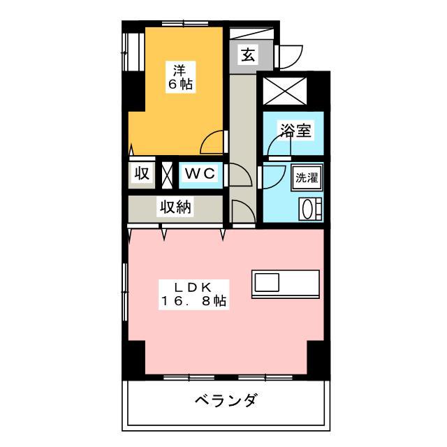 PARK RESIDENCE 河崎(1LDK/7階)の間取り写真