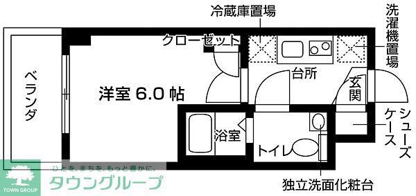 LOCS HIYOSHI(1K/3階)の間取り写真