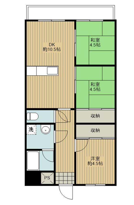 正和園ビル(3LDK/4階)の間取り写真