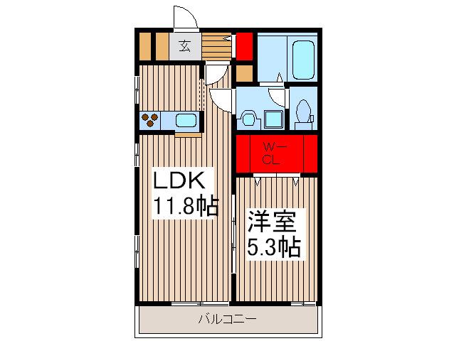 リブリラフォートIV(1LDK/1階)の間取り写真