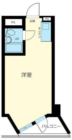 東京ベイサイド(ワンルーム/9階)の間取り写真