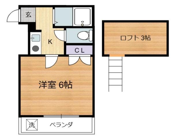 グリーンプラザ(1K/2階)の間取り写真