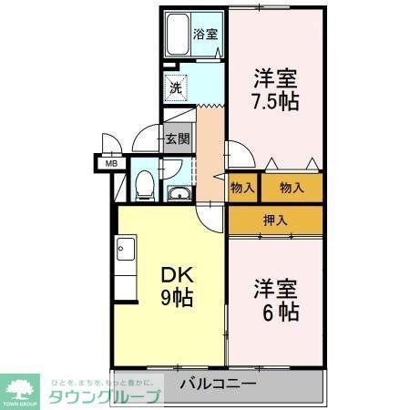 ピアエスポワール(2DK/3階)の間取り写真