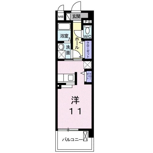 グランセピア(ワンルーム/2階)の間取り写真