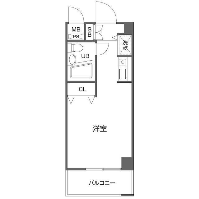 第62クリスタルマンション(ワンルーム/8階)の間取り写真
