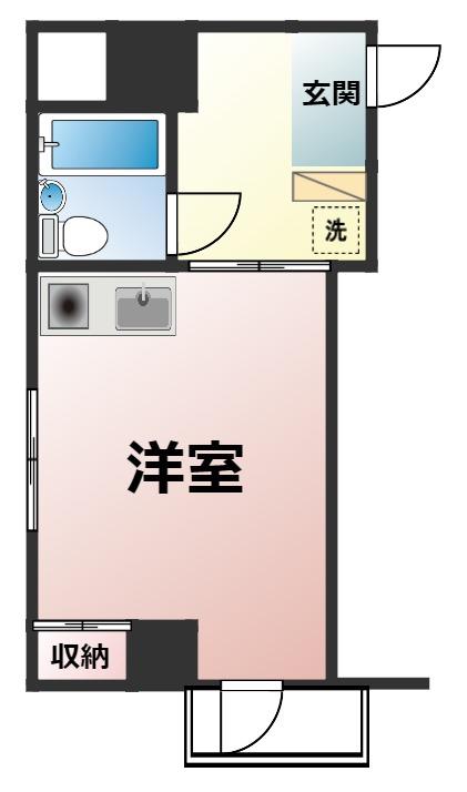 アバンデントビル(ワンルーム/2階)の間取り写真