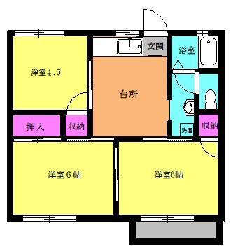 コーポかとう(3DK/1階)の間取り写真