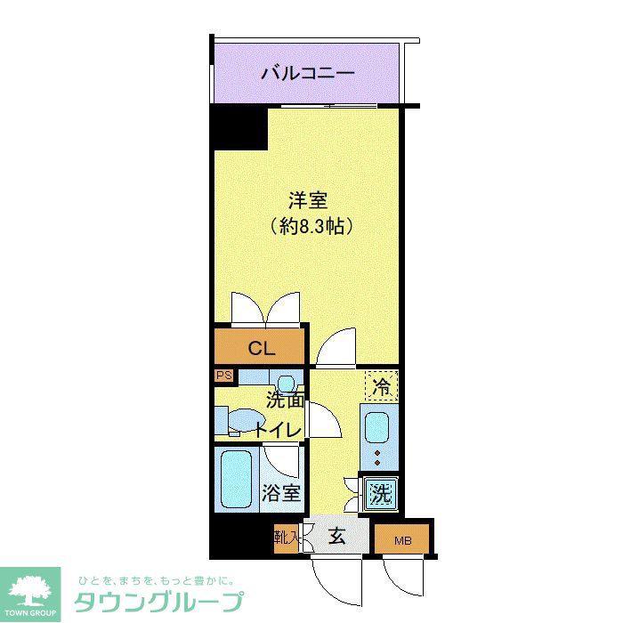 ヴェルト平井(1K/5階)の間取り写真