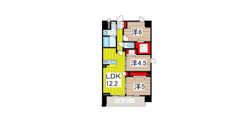 SANITAS WARABI(3LDK/6階)の間取り写真