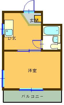 ヘリオス相互378方南町パートI(1DK/2階)の間取り写真