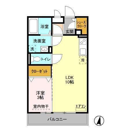 リ・サクラB(1LDK/2階)の間取り写真