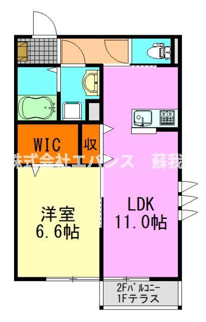 FOREST(1LDK/1階)の間取り写真