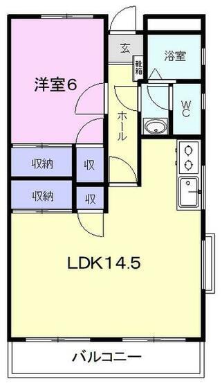 ログマンK(1LDK/3階)の間取り写真
