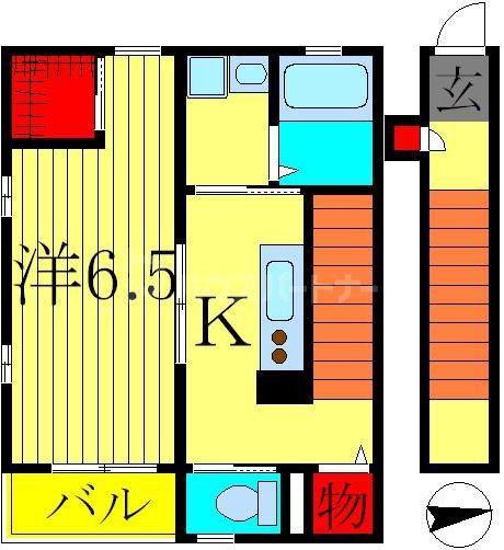 アムールクレール(1K/2階)の間取り写真