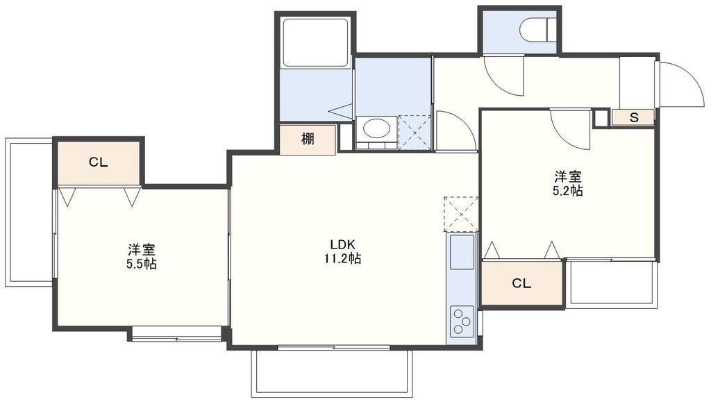 ノール住吉(2LDK/3階)の間取り写真