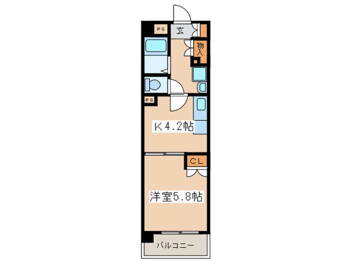 パノラマ南鴨宮(1K/1階)の間取り写真