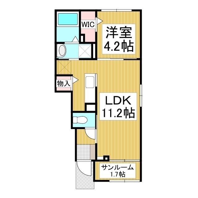 カーサ・ヴァンベールI(1LDK/1階)の間取り写真
