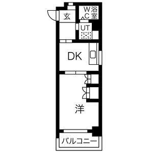 サンパレス植田(1DK/4階)の間取り写真