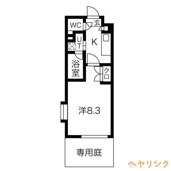 シティライフ藤ヶ丘西(1K/1階)の間取り写真