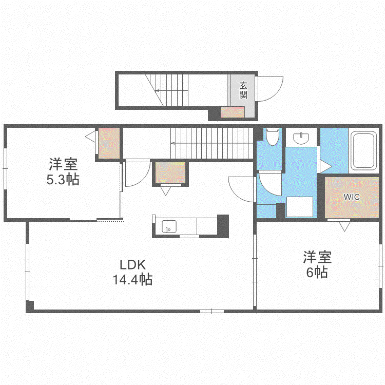 メープル(2LDK/2階)の間取り写真