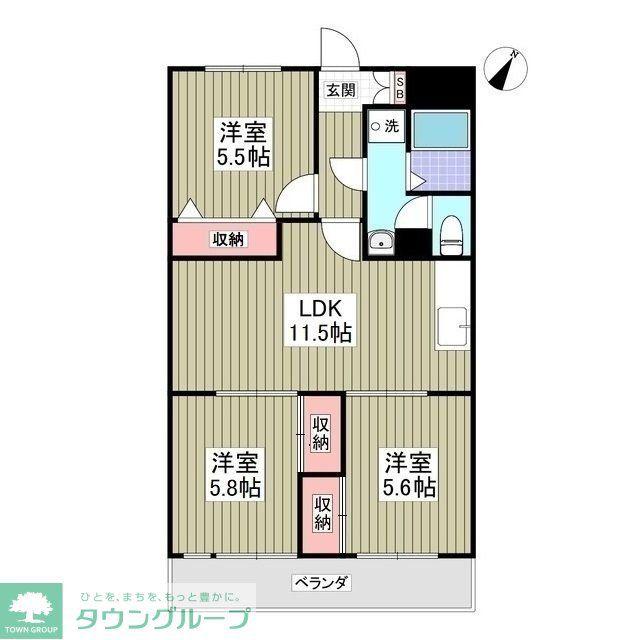 ラ・スペース(3LDK/3階)の間取り写真