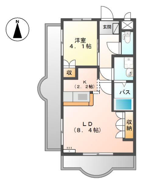 プラチナボス(1LDK/3階)の間取り写真