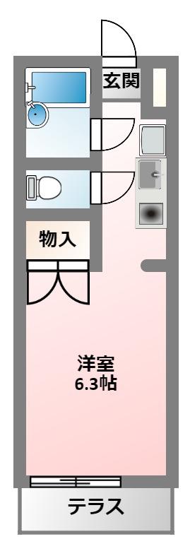 アネックスヒロ(ワンルーム/1階)の間取り写真