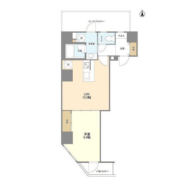 シェフルール新御徒町I(1LDK/6階)の間取り写真