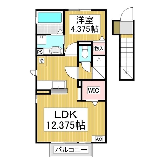 リサイア稲田(1LDK/2階)の間取り写真