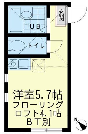 ユナイト浜町チャールストンの調べ(ワンルーム/2階)の間取り写真