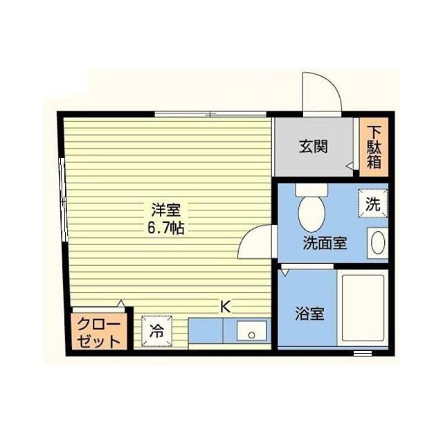 DUET不動前(ワンルーム/2階)の間取り写真