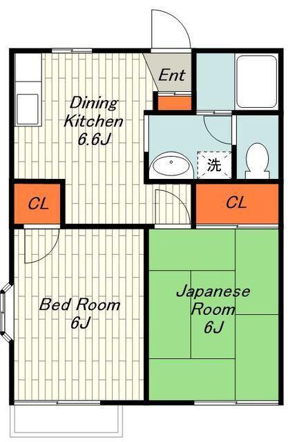 CASA AZ(2DK/2階)の間取り写真