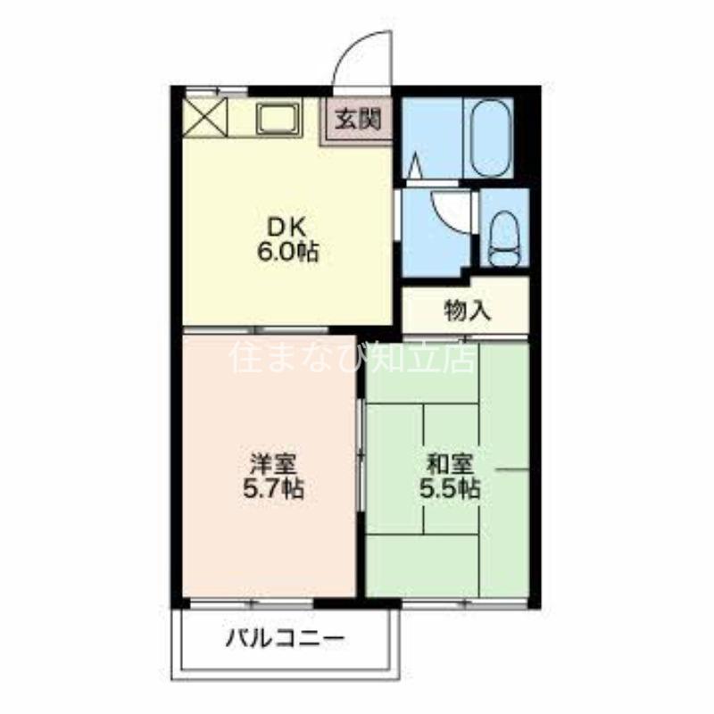 ドエル堂開道(2DK/1階)の間取り写真