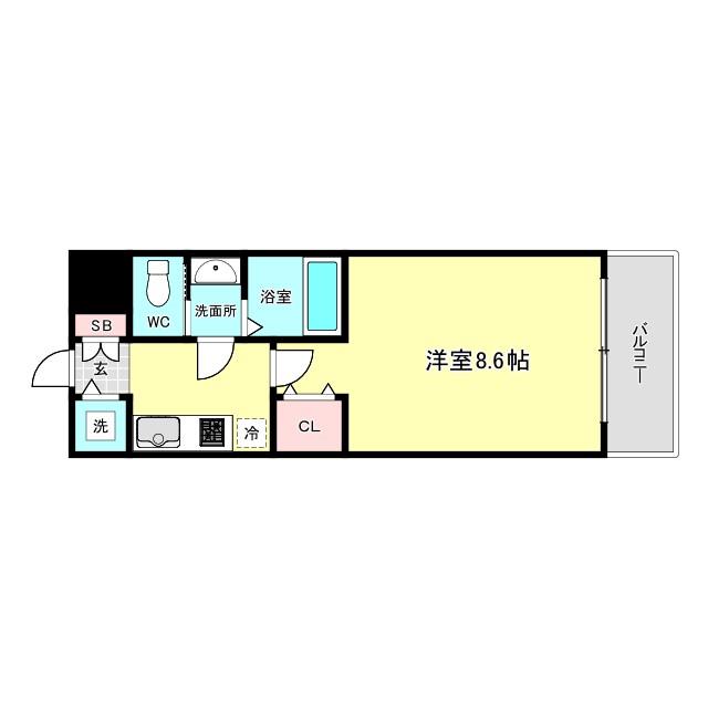 スワンズシティ堂島川(1K/10階)の間取り写真