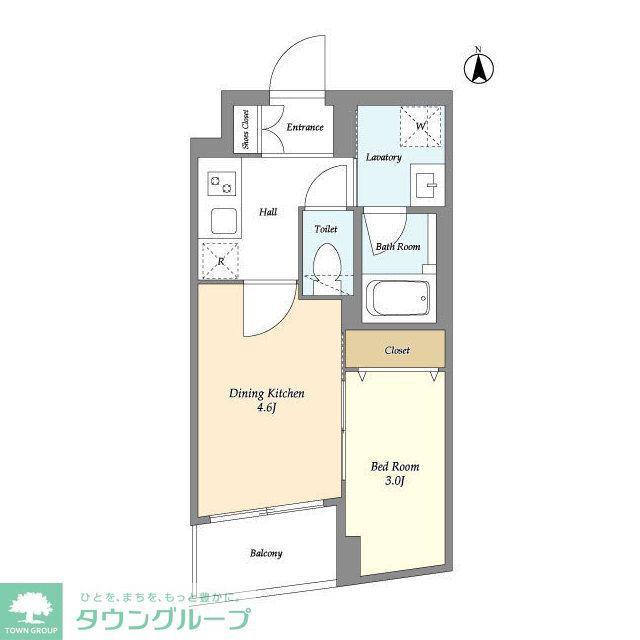 スタイリオ東品川(1DK/3階)の間取り写真